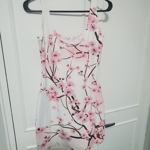 Black milk cherry blossom white bodycon L, NWT